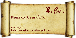 Meszko Csanád névjegykártya